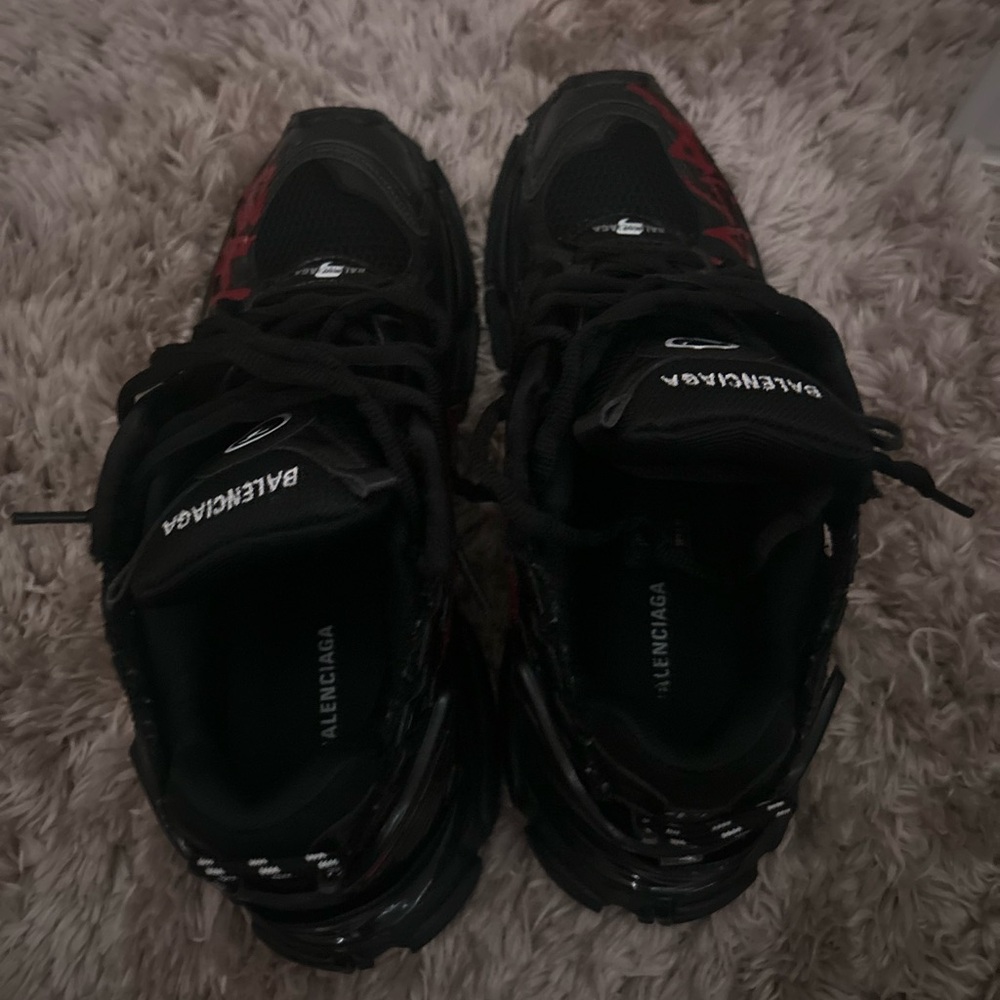 Balenciaga Red graffiti runners